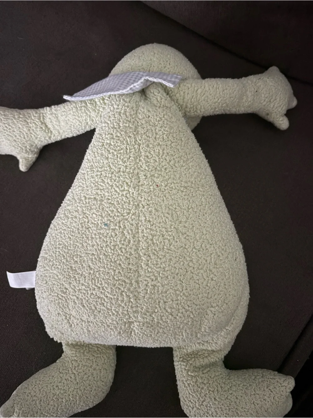 Bunnies by the Bay Pale Green Frog Plush with Gingham Scarf